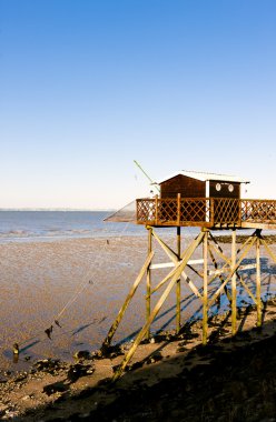 İskele balık net, gironde departmanı, aquitaine, Fransa