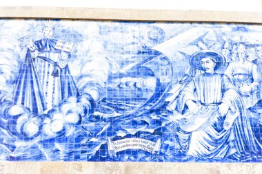 çini (azulejos), porto, Portekiz海の岸壁に係留の錆びたスチール リング