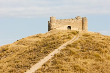 Castle yakınındaki villar de la encina, Kastilya-la mancha, İspanya