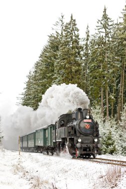 buharlı tren yakınındaki hradsko, Çek Cumhuriyeti