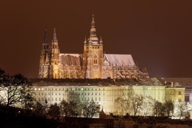 Prague Castle at night, Czech Republic clipart