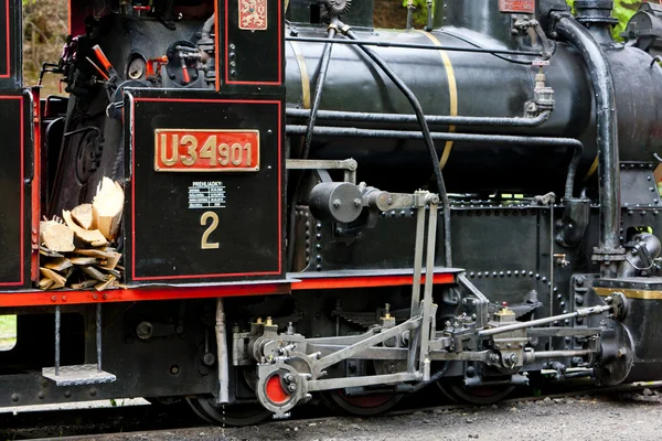 Detalle de la locomotora de vapor, Museum of Kysuce village, Vychylovka — Foto de Stock