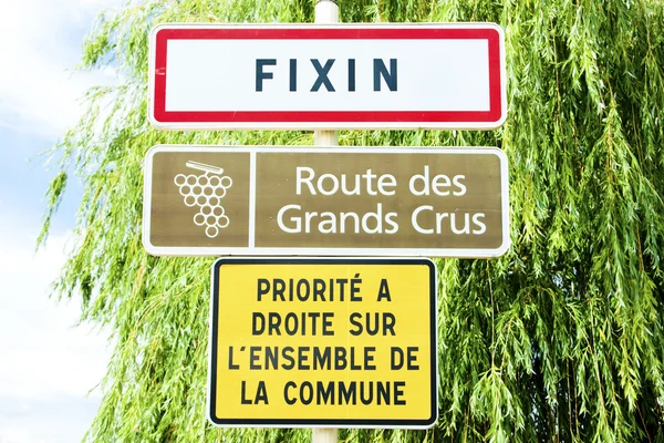 Rota do vinho, Fixin, Borgonha, França — Fotografia de Stock