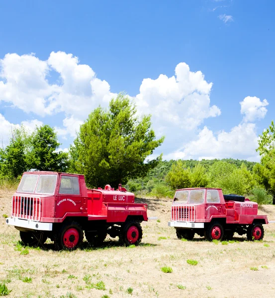 Brandweerwagens, provence, Frankrijk — Stockfoto