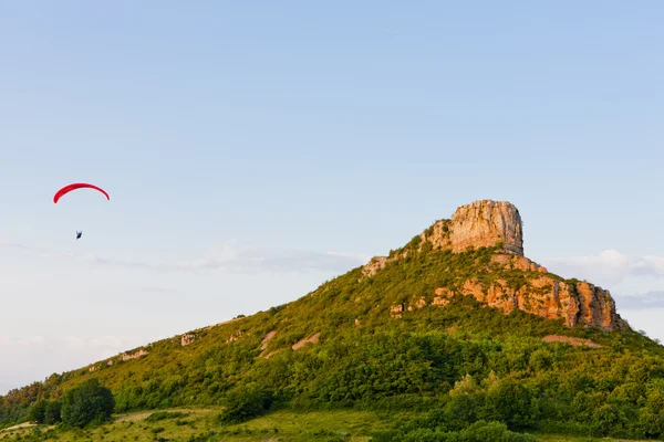 stock image Paragliding at Solutre Rock, Burgundy, France