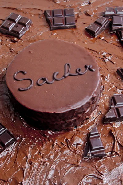 Stock image Still life of Sacher cake