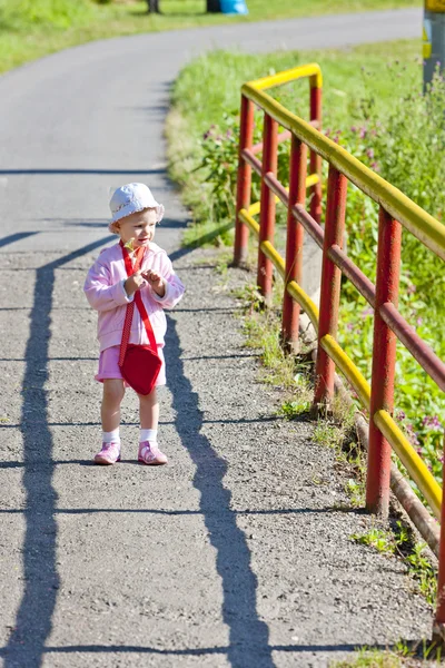 Маленька дівчинка на прогулянці — стокове фото