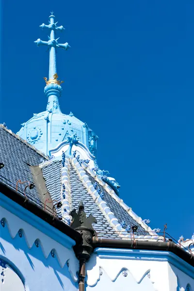 Detalle de Iglesia de Santa Isabel Húngara llamada Iglesia Azul — Foto de Stock