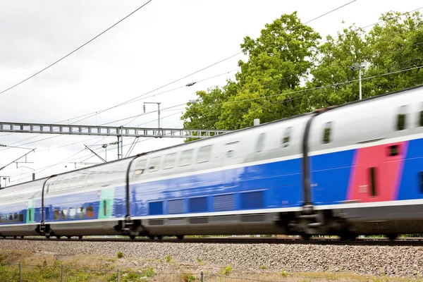 Tgv、ブルゴーニュ、フランスの鉄道 — ストック写真