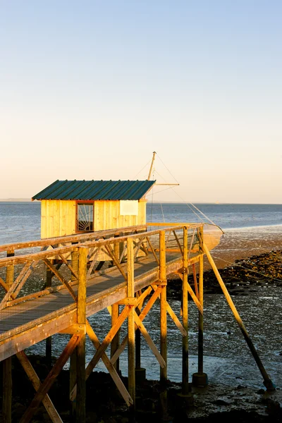 Pier with a fishing house, Gironde Department, Aquitaine, France — Stock Photo, Image