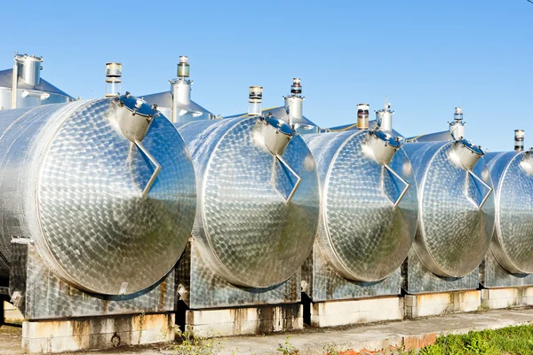 Fermentation tanks, Begadan, Bordeaux Region, France — Stock Photo, Image