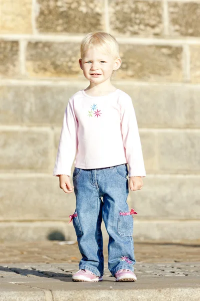 Little girl on walk — Stock Photo, Image