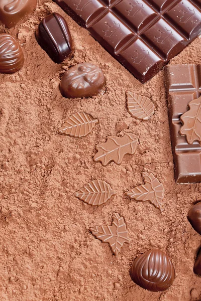 Viață liniștită a ciocolatei în cacao — Fotografie, imagine de stoc
