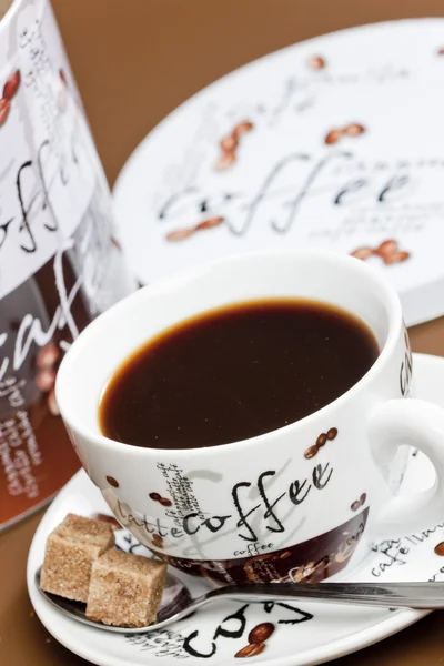 Xícara de café com açúcar — Fotografia de Stock