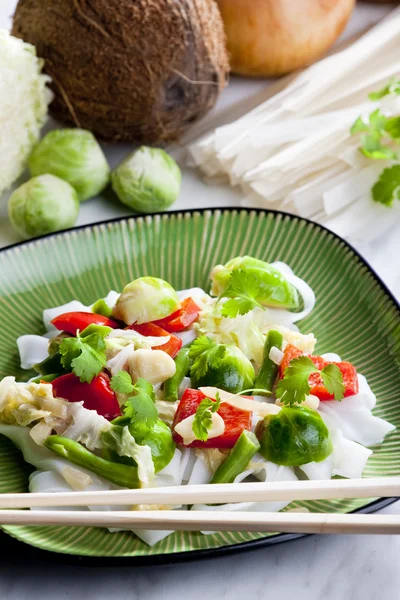 Asian vegetables on coconut milk — Stock Photo, Image