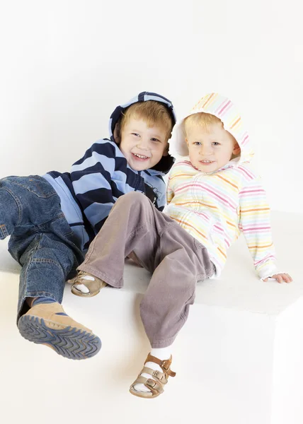 stock image Portrait of brother with sister