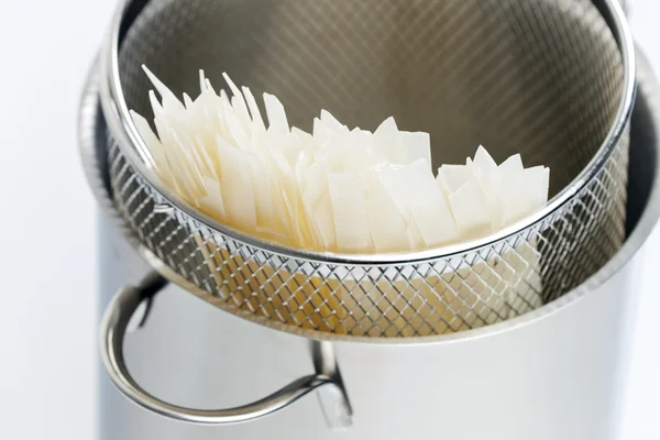 Rice noodles in pot — Stock Photo, Image