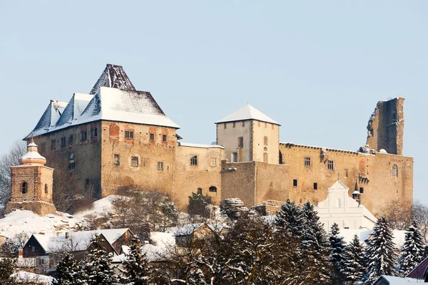 Lipnice nad Sazavou Castillo en invierno, República Checa —  Fotos de Stock