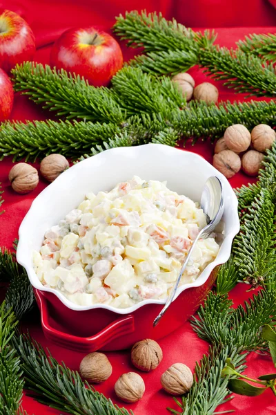 传统的捷克圣诞土豆沙拉 — 图库照片
