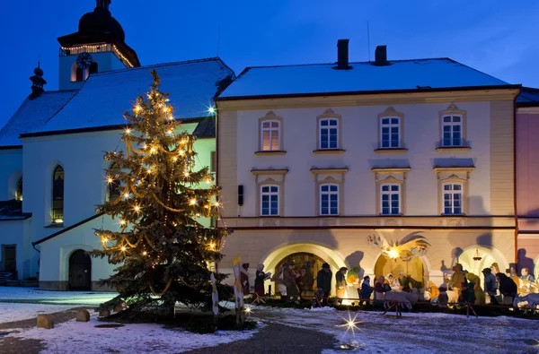 Nove Mesto nad Metuji at Christmas, Czech Republic — Stock Photo, Image