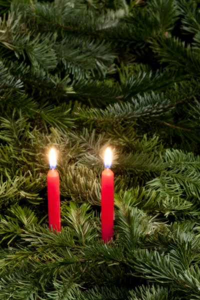 Рождество натюрморт со свечами — стоковое фото