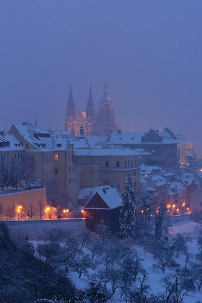 Hradčany v zimě, Praha, Česká republika — Stock fotografie