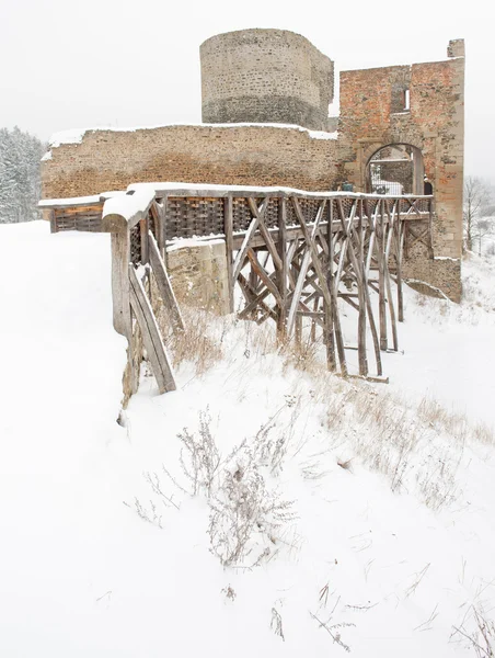 Castelo de Krakovec no inverno, República Checa — Fotografia de Stock