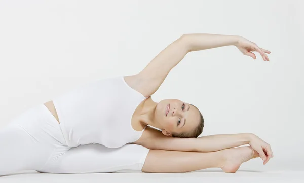 stock image Portrait of ballet dancer doing stretching