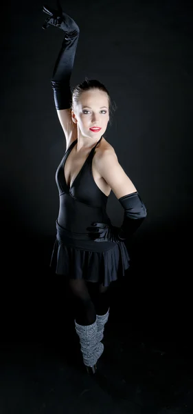 Ballet danser i sort tøj - Stock-foto