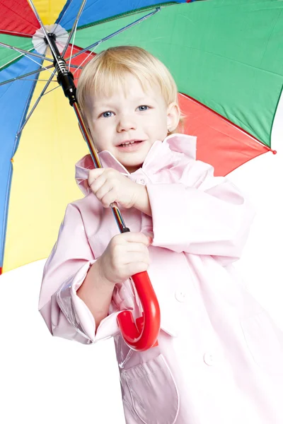 Πορτρέτο του μικρού κοριτσιού με ομπρέλα — Φωτογραφία Αρχείου