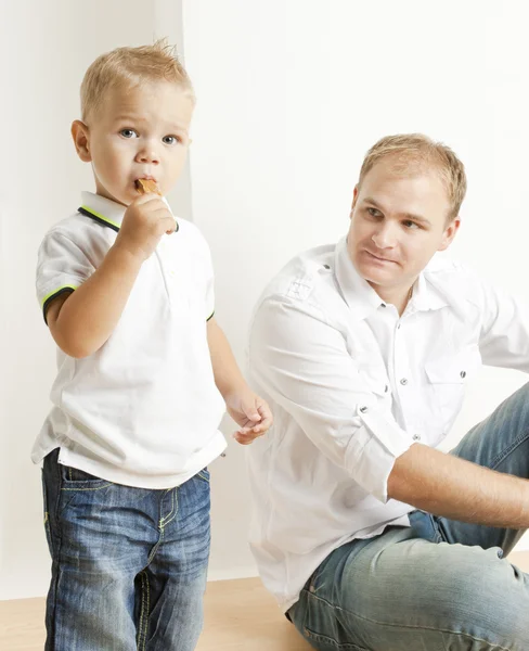 Apa és fia kis — Stock Fotó