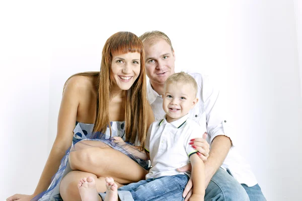 Portrait of parents with their little son — Stock Photo, Image