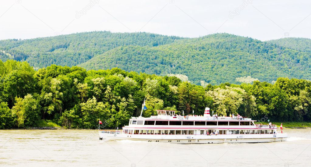 Cruise ship on the Danube river, Wachau, Lower Austria, Austria
