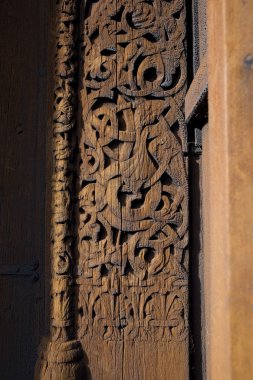 kapı detayı, torpo stavkirke, Norveç