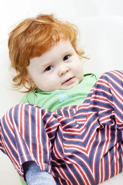 Portrait of sitting little boy — Stock Photo, Image