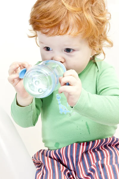Portrait of drinking little boy — Stock Photo, Image