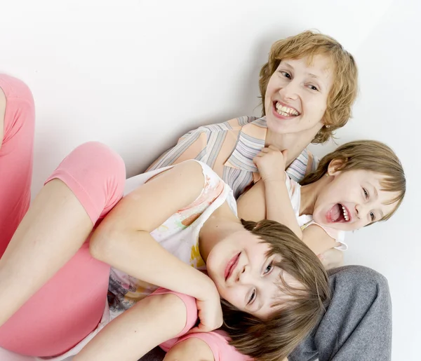 Portrait of mother with their daughters — Stock Photo, Image