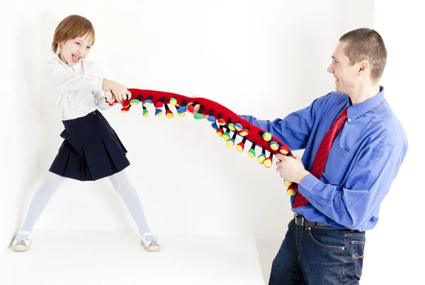 Padre che gioca con sua figlia — Foto Stock