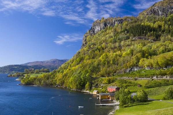 Landscape by Haldanger fjord, Norway — Stock Photo, Image