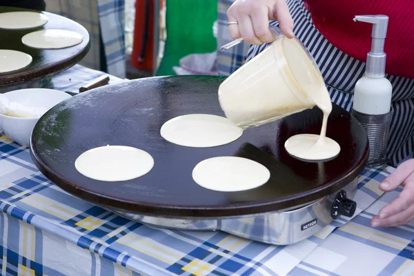 Pancake, pasar jalan di Bergen, Norwegia — Stok Foto