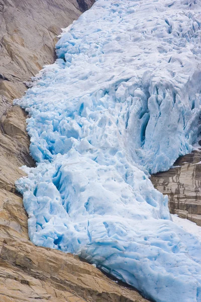 Glaciar Melkevollbreen, Parque Nacional Jostedalsbreen, cerca de Brigs — Foto de Stock