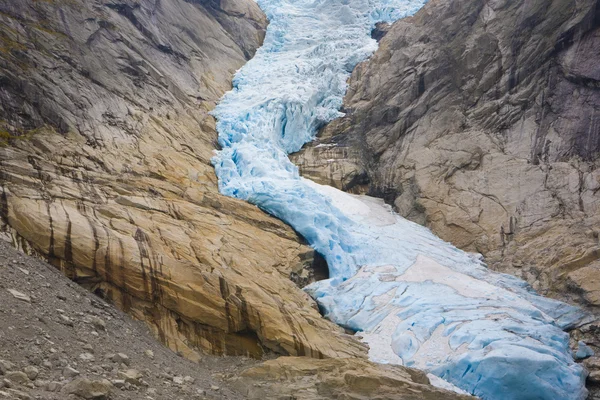 Glaciar Melkevollbreen, Parque Nacional Jostedalsbreen, cerca de Brigs — Foto de Stock