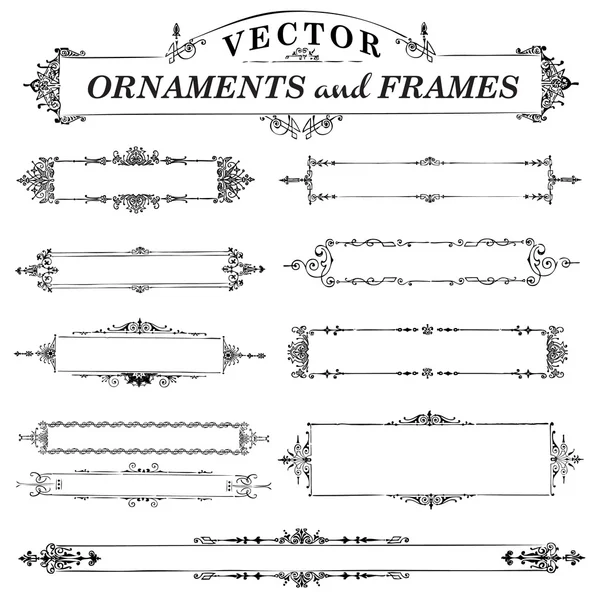 Vektor retro ornament och ramar — Stock vektor