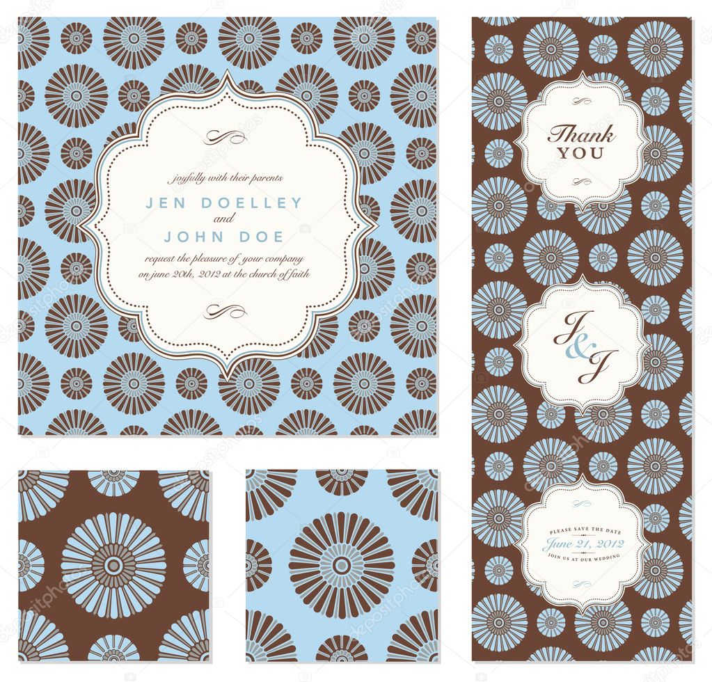 Vector Daisy Pattern and Frame Set
