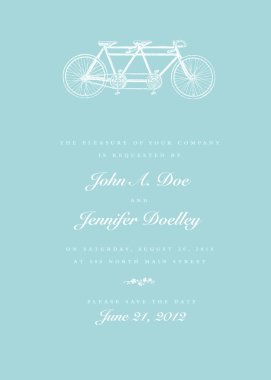 Vector Bicycle Invitation clipart