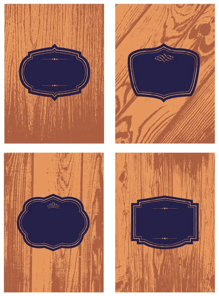 Cadre et arrière-plan en bois vectoriel — Image vectorielle