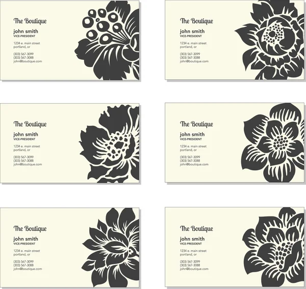 Ensemble de cartes de visite florales vectorielles — Image vectorielle