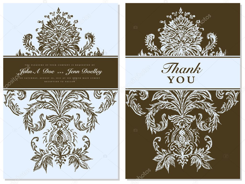 Vector Distressed Damask Backgrounds.