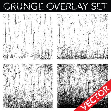 Vector Distressed and Cracked Background Set. clipart