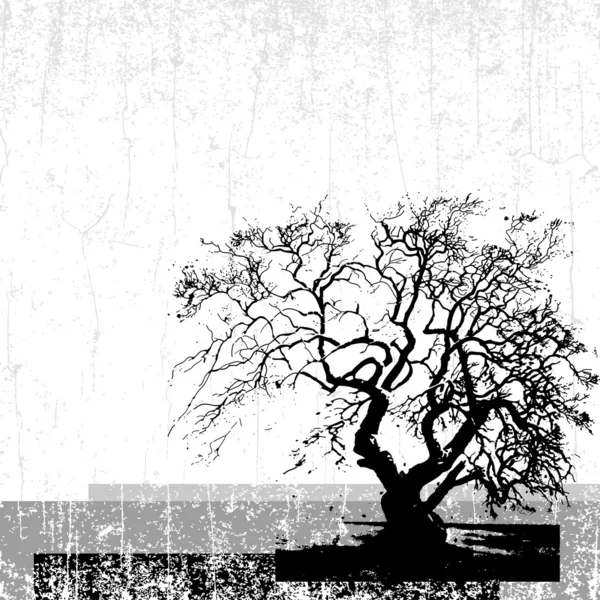 Vektor grunge träd bakgrund — Stock vektor